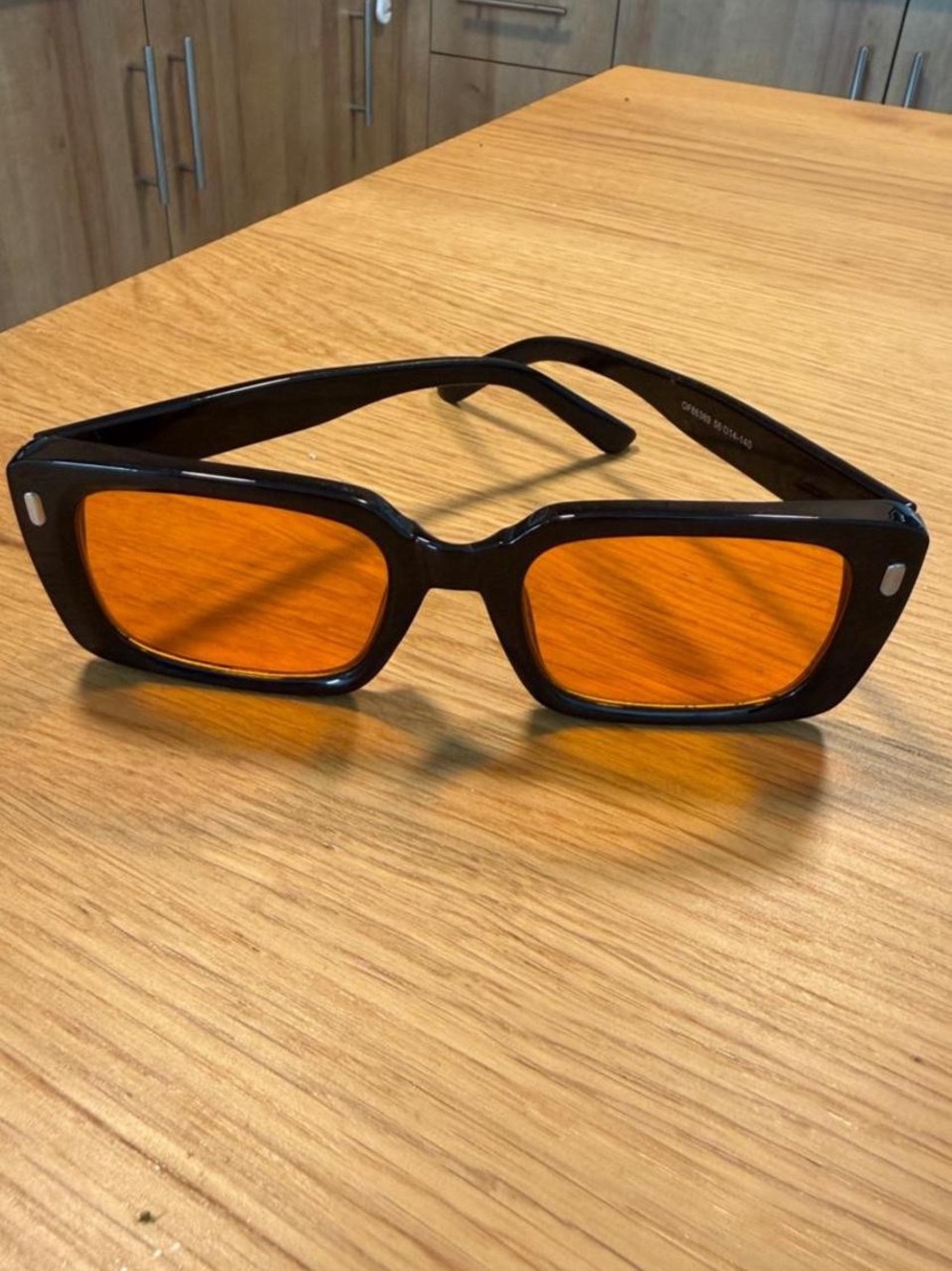 Black Frame Blue Light Glasses with Orange Lenses